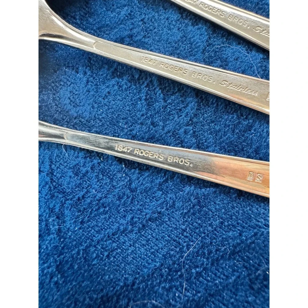 1847 Rogers Bros Carino Stainless Teaspoons Set of 6 International Silver MCM